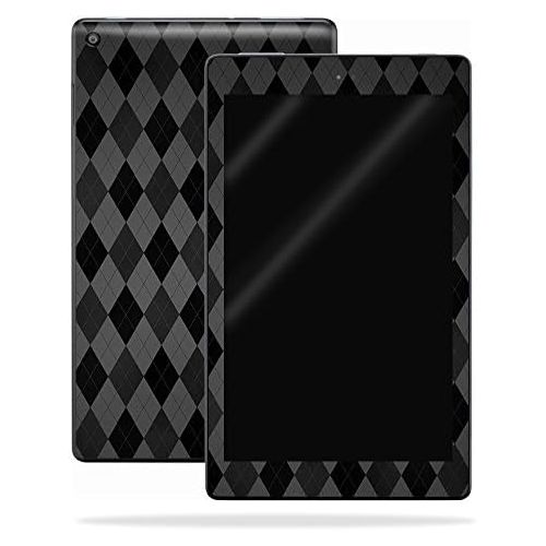  MightySkins Skin Compatible with Amazon Kindle Fire HD 8 (2017) - Black Argyle | Protective, Durable, and Unique Vinyl Decal wrap Cover | Easy to Apply, Remove, and Change Styles |
