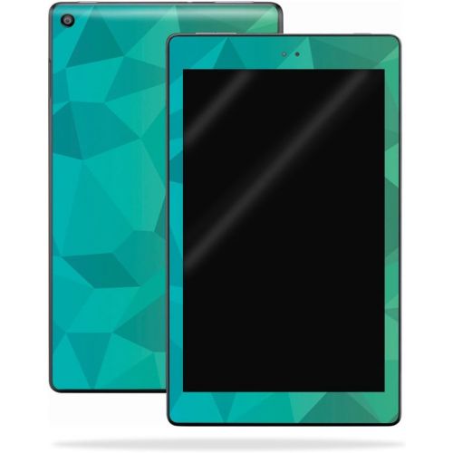  MightySkins Skin Compatible with Amazon Kindle Fire HD 8 (2017) - Blue Green Polygon | Protective, Durable, and Unique Vinyl Decal wrap Cover | Easy to Apply, Remove | Made in The