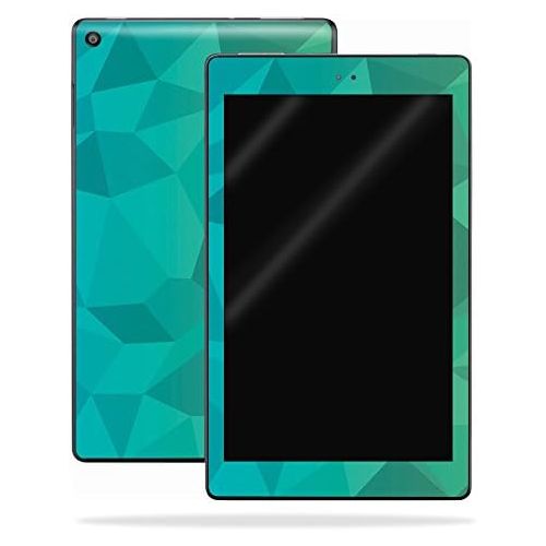  MightySkins Skin Compatible with Amazon Kindle Fire HD 8 (2017) - Blue Green Polygon | Protective, Durable, and Unique Vinyl Decal wrap Cover | Easy to Apply, Remove | Made in The
