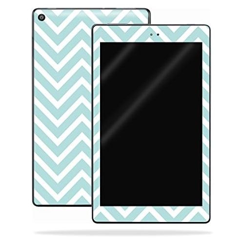  MightySkins Skin Compatible with Amazon Kindle Fire HD 8 (2017) - Aqua Chevron | Protective, Durable, and Unique Vinyl Decal wrap Cover | Easy to Apply, Remove, and Change Styles |