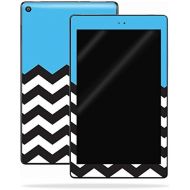 MightySkins Skin Compatible with Amazon Kindle Fire HD 8 (2017) - Baby Blue Chevron | Protective, Durable, and Unique Vinyl Decal wrap Cover | Easy to Apply, Remove | Made in The U
