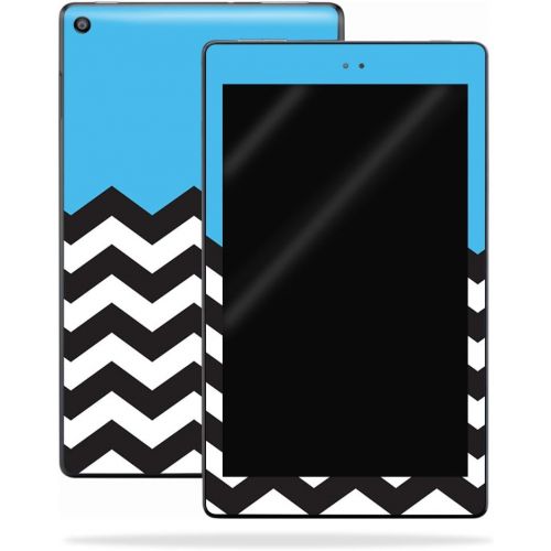  MightySkins Skin Compatible with Amazon Kindle Fire HD 8 (2017) - Baby Blue Chevron | Protective, Durable, and Unique Vinyl Decal wrap Cover | Easy to Apply, Remove | Made in The U