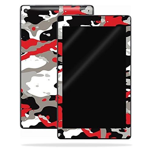  MightySkins Skin Compatible with Amazon Kindle Fire HD 8 (2017) - Red Camo | Protective, Durable, and Unique Vinyl Decal wrap Cover | Easy to Apply, Remove, and Change Styles | Mad