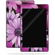MightySkins Skin Compatible with Amazon Kindle Fire HD 10 (2017) - Purple Flowers | Protective, Durable, and Unique Vinyl Decal wrap Cover | Easy to Apply, Remove, and Change Style