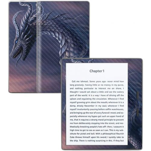  MightySkins Carbon Fiber Skin for Amazon Kindle Oasis 7 (9th Gen) - Dragon Fantasy | Protective, Durable Textured Carbon Fiber Finish | Easy to Apply, Remove, and Change Styles | M