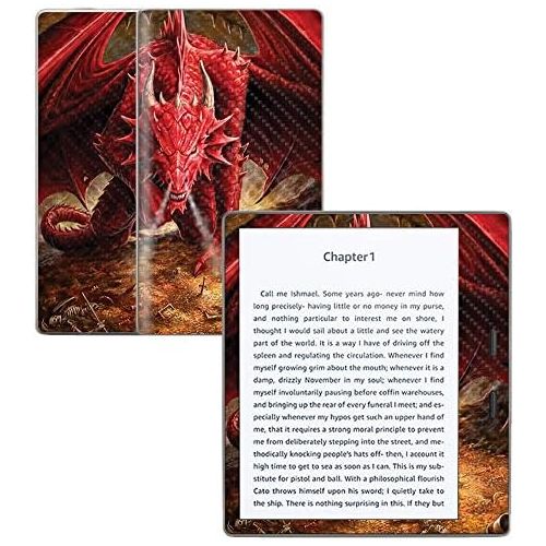  MightySkins Carbon Fiber Skin for Amazon Kindle Oasis 7 (9th Gen) - Angry Dragon | Protective, Durable Textured Carbon Fiber Finish | Easy to Apply, Remove, and Change Styles | Mad