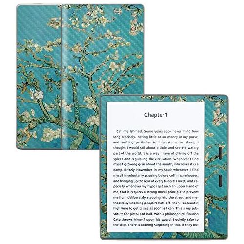  MightySkins Carbon Fiber Skin for Amazon Kindle Oasis 7 (9th Gen) - Almond Blossom | Protective, Durable Textured Carbon Fiber Finish | Easy to Apply, Remove, and Change Styles | M