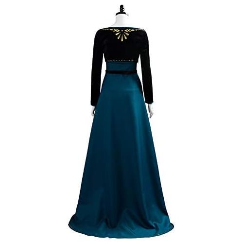  할로윈 용품MIGHTYCOS Anna 2 Cosplay Costume Dress Halloween Queen Princess Dress Up Gown Outfit for Women