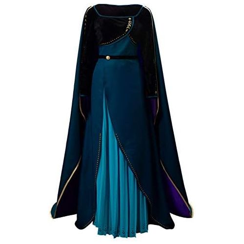  할로윈 용품MIGHTYCOS Anna 2 Cosplay Costume Dress Halloween Queen Princess Dress Up Gown Outfit for Women