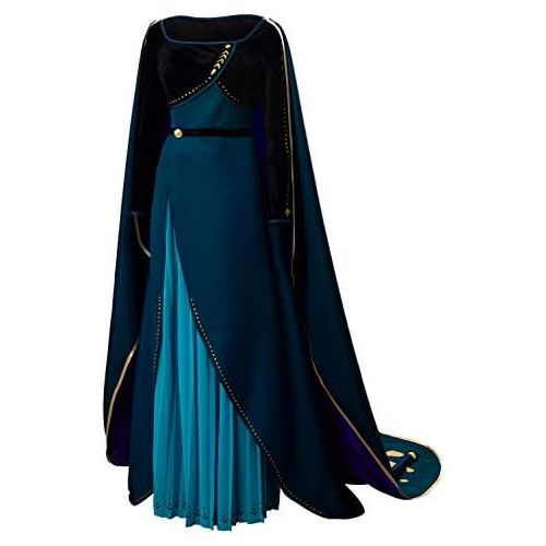  할로윈 용품MIGHTYCOS Anna 2 Cosplay Costume Dress Halloween Queen Princess Dress Up Gown Outfit for Women