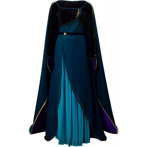  할로윈 용품MIGHTYCOS Anna 2 Cosplay Costume Dress Halloween Queen Princess Dress Up Gown Outfit for Women