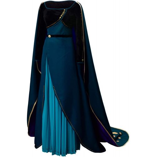  할로윈 용품MIGHTYCOS Anna 2 Cosplay Costume Dress Halloween Queen Princess Dress Up Gown Outfit for Women