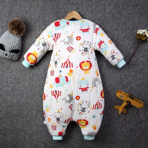  MIKAFEN Baby Sleeping Bag with Legs Warm Lined Winter Long Sleeve Winter Sleeping Bag with Foot 3.5 Tog