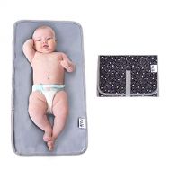 [아마존베스트]MikiLife Baby Portable Changing Pad | Fully Padded for Babys | Foldable Large Waterproof Mat | Travel Mat Station for Toddlers Infants & Newborns (Black)