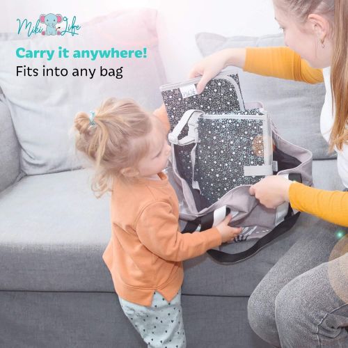  [아마존베스트]MikiLife Baby Portable Changing Pad | Fully Padded for Babys | Foldable Large Waterproof Mat | Travel Mat Station for Toddlers Infants & Newborns (Black)