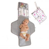 [아마존베스트]MikiLife Baby Portable Changing Pad | Lightweight Travel Diaper Station Kit with Waterproof and Cushioned Pad...