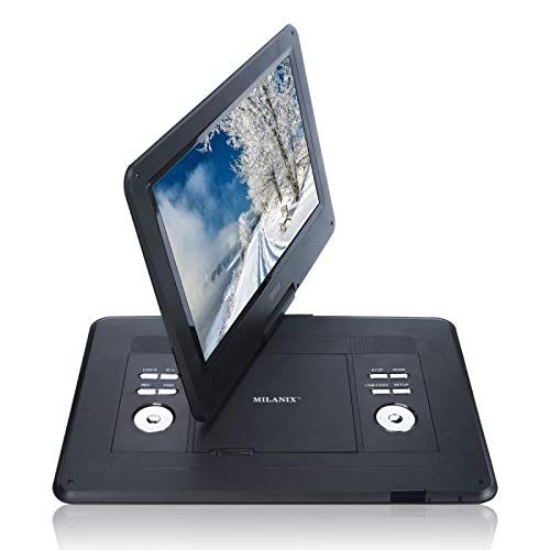  Milanix 17.4 Portable DVD Player with 15.4 Large Swivel Angle Adjustable Display Screen, CD Player, USB/SD Card Memory Readers, and Built-in Rechargeable Battery with Remote Contro