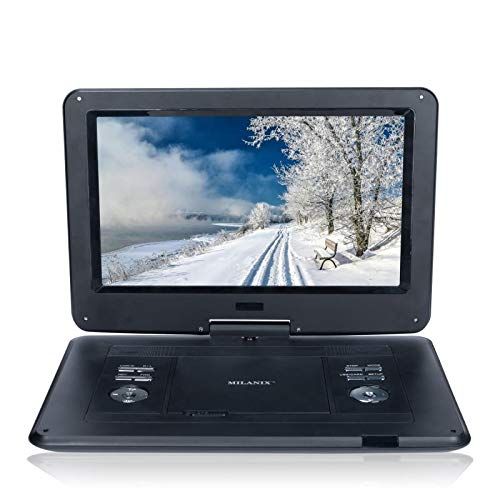  Milanix 17.4 Portable DVD Player with 15.4 Large Swivel Angle Adjustable Display Screen, CD Player, USB/SD Card Memory Readers, and Built-in Rechargeable Battery with Remote Contro