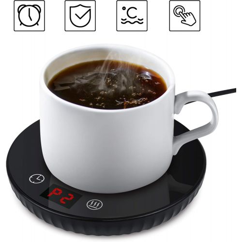  [아마존베스트]MILANKERR Coffee Mug Warmer Plate with Auto Shut Off and Timing, Electric Cup Heater with Adjustable Temperature for Home Office Desk Use, Warm Up Beverages Tea Cocoa Water Milk Mug Heater f