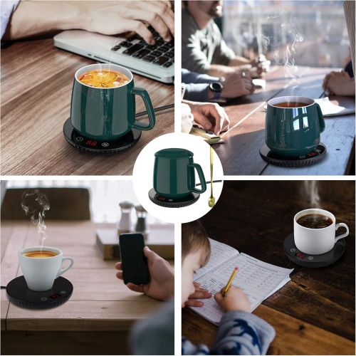  [아마존베스트]MILANKERR Coffee Mug Warmer Plate with Auto Shut Off and Timing, Electric Cup Heater with Adjustable Temperature for Home Office Desk Use, Warm Up Beverages Tea Cocoa Water Milk Mug Heater f