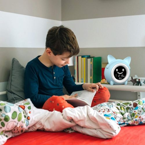 [아마존베스트]MILENGE Kids Alarm Clock, Childrens Sleep Trainer with 5 Color Night Light, NAP Timer, Temperature Detect，Digital Wake up Clock for Toddler Boys Girls Bedroom Bedside