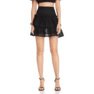 MILLY Tiered Lace Mini Skirt