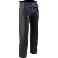 Milwaukee ML1190-BLK-XL Zippered Thigh Pocket Leather Chaps, XL, Black