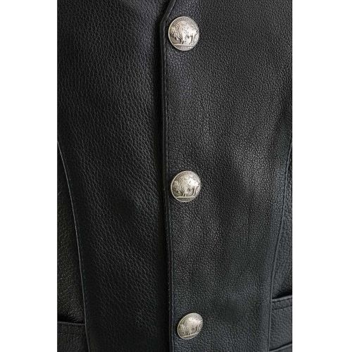  Milwaukee Mens 1.4mm Naked Cowhide Leather Laces Vest (Black, Size 56)