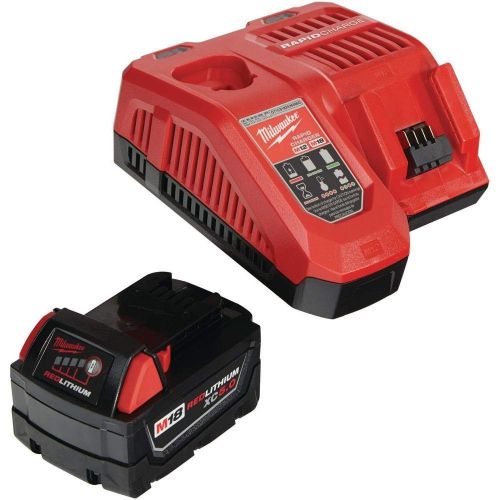  Milwaukee 48-59-1850 M18 18-Volt Lithium-Ion XC Starter Kit with (1) 5.0Ah Battery and Charger