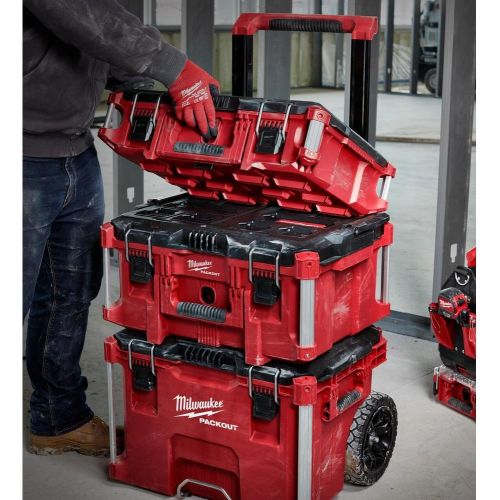  MILWAUKEES Heavy Duty, Versatile And Durable Modular Storage System PACKOUT 22 in.Tool Box By Milwaukee, Interior Organizer Trays, Heavy Duty Latches
