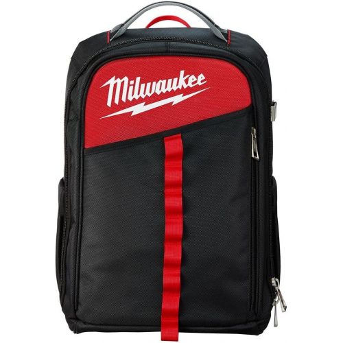  MILWAUKEES Milwaukee Low Profile Jobsite Backpack Made of 1680D Ballistic Material, Reinforced Base, with 22 Total Pockets, Sternum Strap and Tape Measure Clip, 5x more Durable and 2x MORE Pa