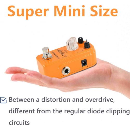  Guitar Overdrive Pedal, MIMIDI Leon Drive Mini Guitar Pedal with Three Modes, Analog Guitar Effects Pedal Aluminum Alloy Shell True Bypass (M16 Leon Drive Orange)