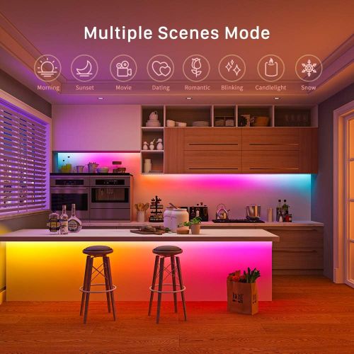  [아마존 핫딜] [아마존핫딜]MINGER DreamColor LED Strip Lights, Smart Music Sync Light Strip Phone App Controlled Waterproof for Party, Room, Bedroom, TV, Gaming with Brighter 5050 LEDs and Strong Adhesive Ta