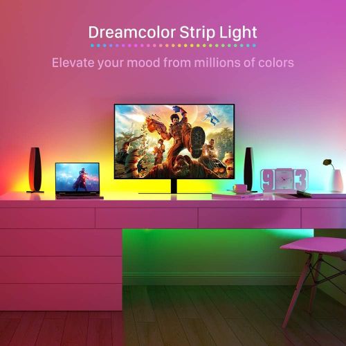  [아마존 핫딜] [아마존핫딜]MINGER DreamColor LED Strip Lights, Smart Music Sync Light Strip Phone App Controlled Waterproof for Party, Room, Bedroom, TV, Gaming with Brighter 5050 LEDs and Strong Adhesive Ta