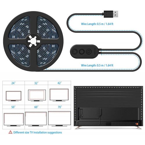  [아마존 핫딜]  [아마존핫딜]MINGER DreamColor LED Streifen Led band, 2M USB led Strip mit eingebautem IC, wasserdichte LED Lichterkette mit APP Sync mit Musik, 5050 flexibler LED Schlauch TV Hintergrundbeleuc