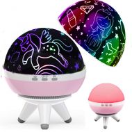 MINGKIDS Night Light Projector,Girls Gifts for 1-14 Years Old,Unicorns Princess Projector,9 Color Options Projector Lamp Sleep Light,Unicorn Gift,Girls Toys Age 1 2 3 4 5 6 7 (Princess&Unic