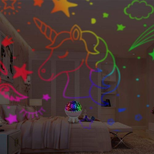  MINGKIDS Night Light Projector,Girls Gifts for 1-14 Years Old,Unicorns Princess Projector,9 Color Options Projector Lamp Sleep Light,Unicorn Gift,Girls Toys Age 1 2 3 4 5 6 7 (Princess&Unic