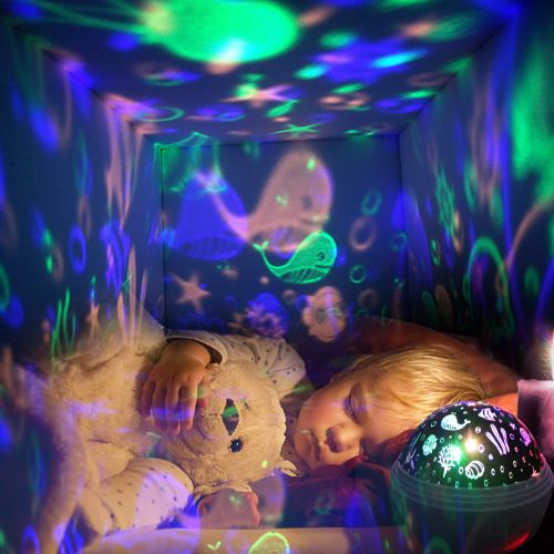  MINGKIDS Gift for 1-12 Years Old,Music Star Projector Night Light,Rechargeable,12 Songs,Christmas Gift for 1-15 Years Old(Blue Music)