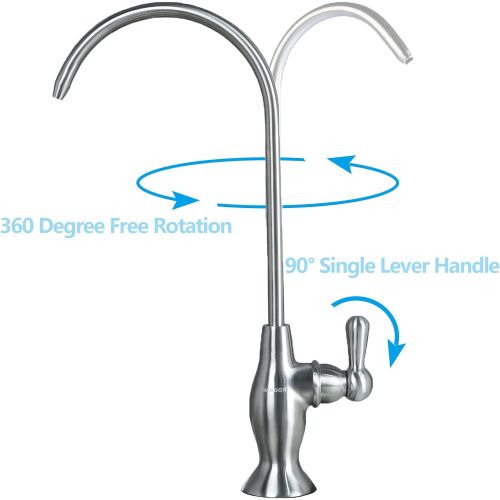  MINGOR Drinking Water Filter Faucet, Kitchen Stainless Steel Water Purifier Faucet for Reverse Osmosis Water Filtration System, Non-Air Gap, Lead-Free, Brushed Nickel