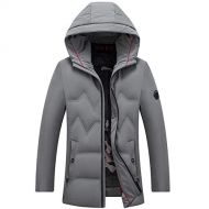 MINI Mens Thicken Slim-fit Hooded Zipeer Fashion White Duck Down Jacket Coat