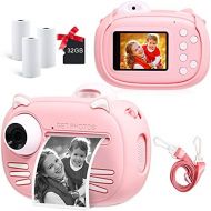MINIBEAR Instant Camera for Kids Camera for Girls 40MP Kids Digital Camera, 2.4 Screen Toddler Camera Kids Selfie Video Camera Children Toy Camera for Kids 3 4 5 6 7 8-10 12, Print Paper an