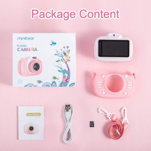  [아마존베스트]MINIBEAR Kids Digital Camera 41MP Children Toddler Camera for Girls Boys Toys Gifts 3 Inch Touch Screen Kids Video Camera Recorder Child Camcorder with 32G TF Card - Blue