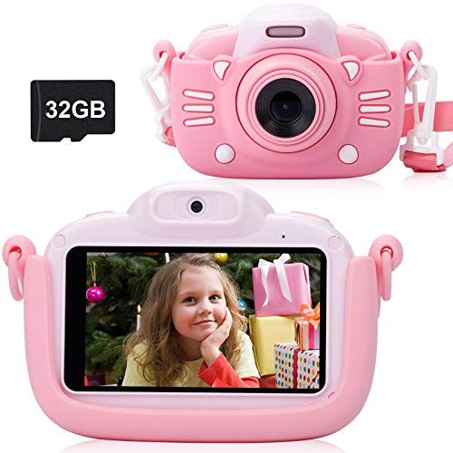  [아마존베스트]MINIBEAR Kids Digital Camera 41MP Children Toddler Camera for Girls Boys Toys Gifts 3 Inch Touch Screen Kids Video Camera Recorder Child Camcorder with 32G TF Card - Blue