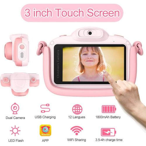  [아마존베스트]MINIBEAR Kids Digital Camera 41MP Children Toddler Camera for Girls Boys Toys Gifts 3 Inch Touch Screen Kids Video Camera Recorder Child Camcorder with 32G TF Card - Blue