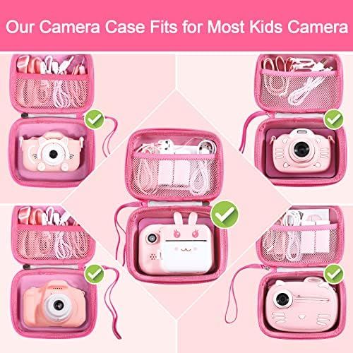  Kids Camera Case Compatible with MINIBEAR Kids Camera, Case for Camera for Kids and Kids Action Camera Accessories, 6.1 x 4.9 x 3.4 inch Shockproof Storage Box fits for Most Kids C