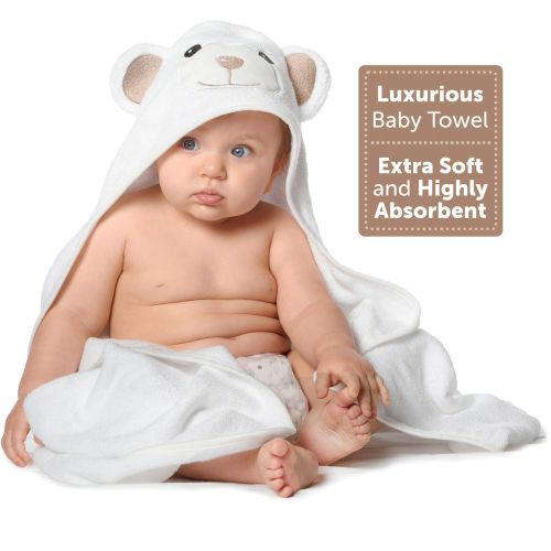  [아마존베스트]MINIBOO Premium Ultra Soft Organic Bamboo Baby Hooded Towel with Unique Design  Hypoallergenic Baby Towels for Infant and Toddler  Suitable as Baby Gifts