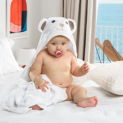  [아마존베스트]MINIBOO Premium Ultra Soft Organic Bamboo Baby Hooded Towel with Unique Design  Hypoallergenic Baby Towels for Infant and Toddler  Suitable as Baby Gifts