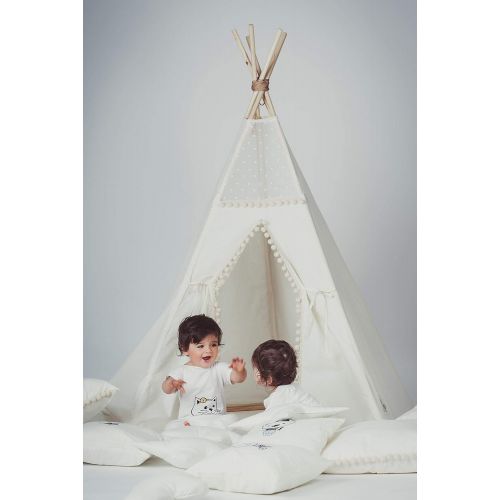  MINICAMP Children teepee with poles teepee tent for kids tent play tent teepee for kids childrens teepee off-white color playhouse!