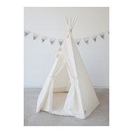Mini Camp Teepee tent for kids 5 poles kids teepee tipi tepee play tent playhouse top item by Minicamp, 100% handmade from natural wood and cotton