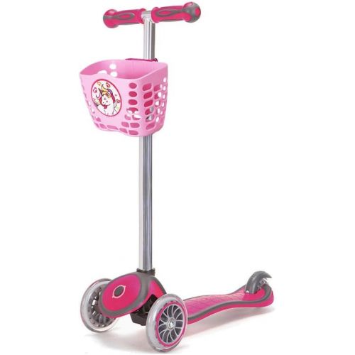  MINI-FACTORY Scooter Basket for Kids, Cute Cartoon Pink Unicorn Scooter Accessories Front Handler Bar Carrying Basket for Kid Girls